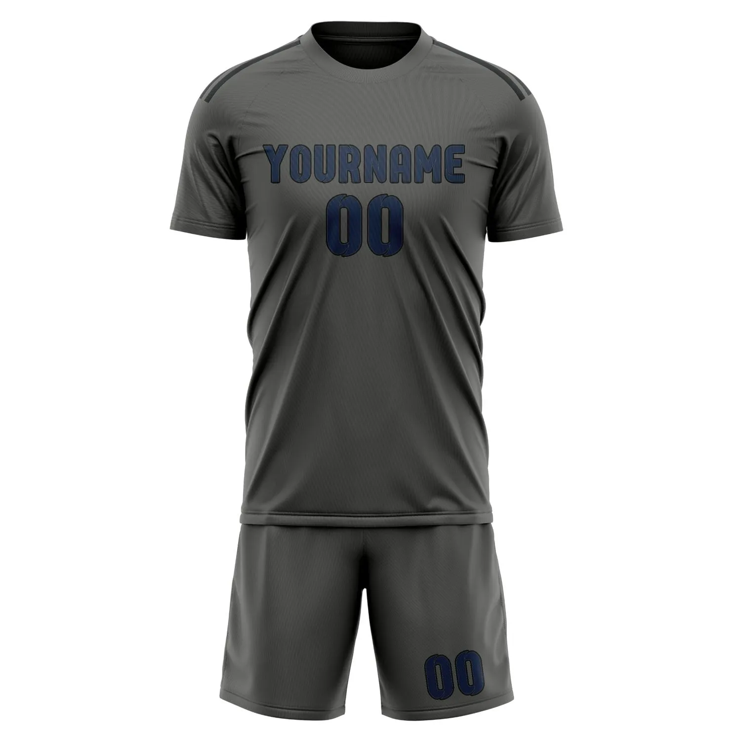 Custom Dark Grey Blue Soccer Set sold by Tailorly product image thumbnail 2