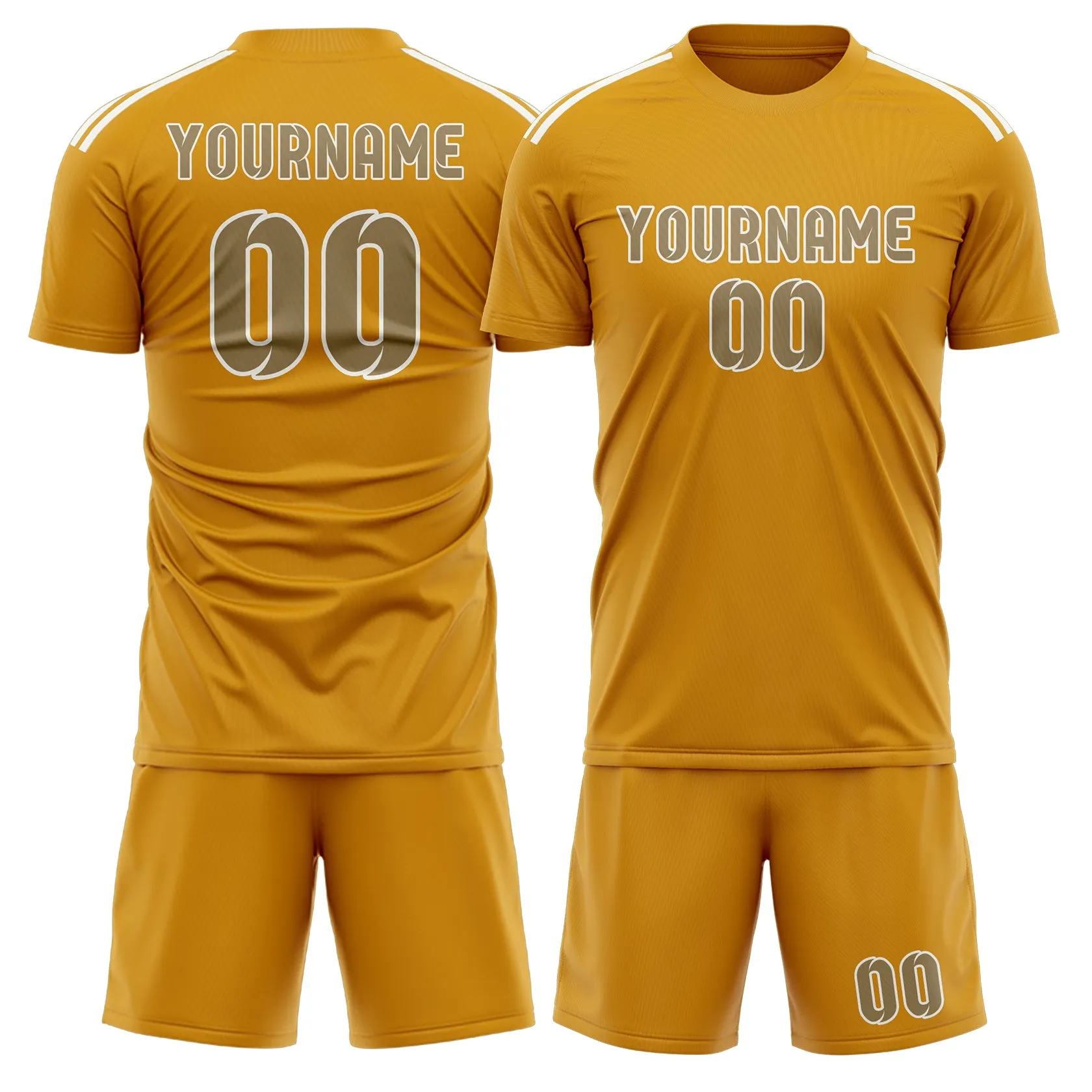 Custom Yellow Light Khaki Soccer Set sold by Tailorly