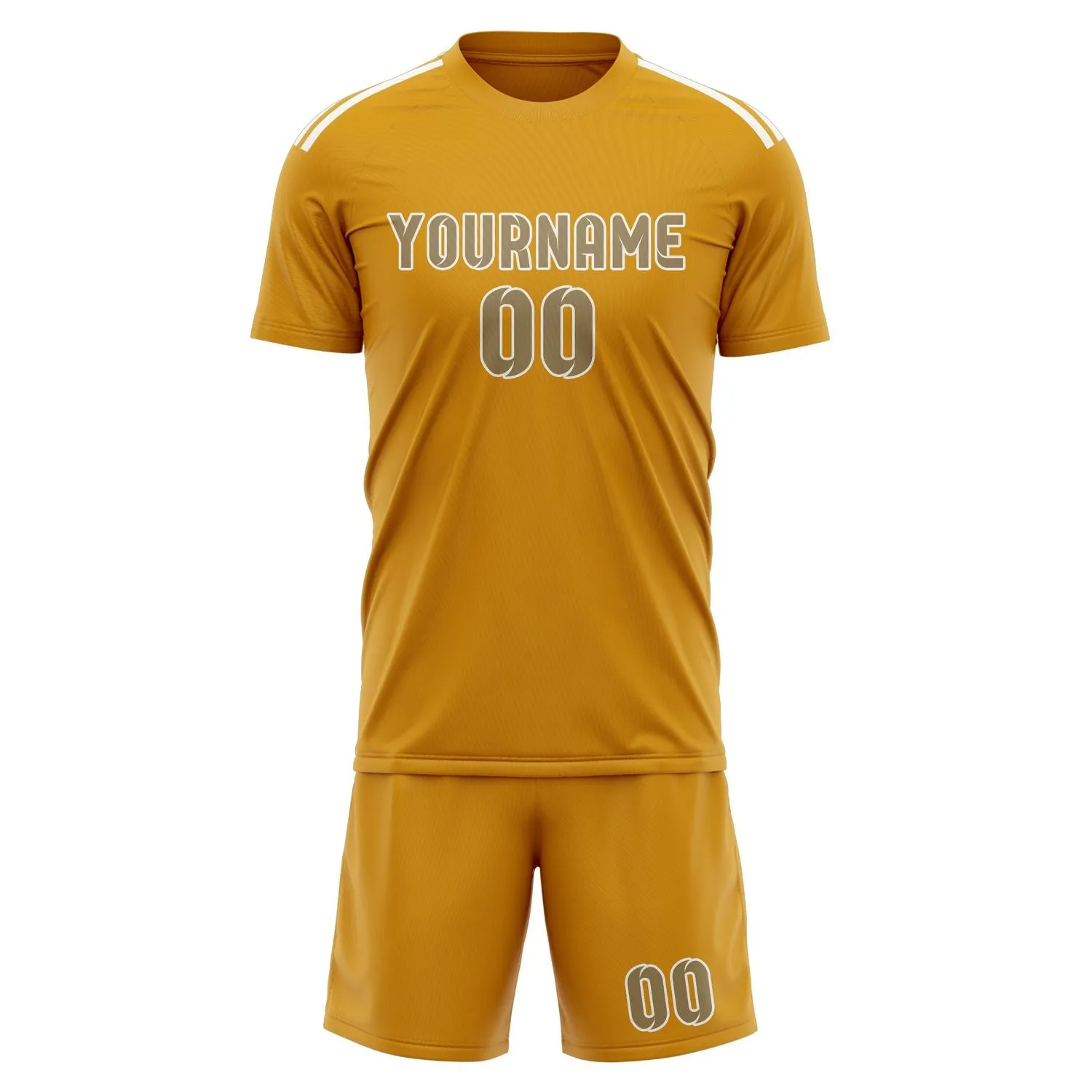 Custom Yellow Light Khaki Soccer Set sold by Tailorly product image thumbnail 2