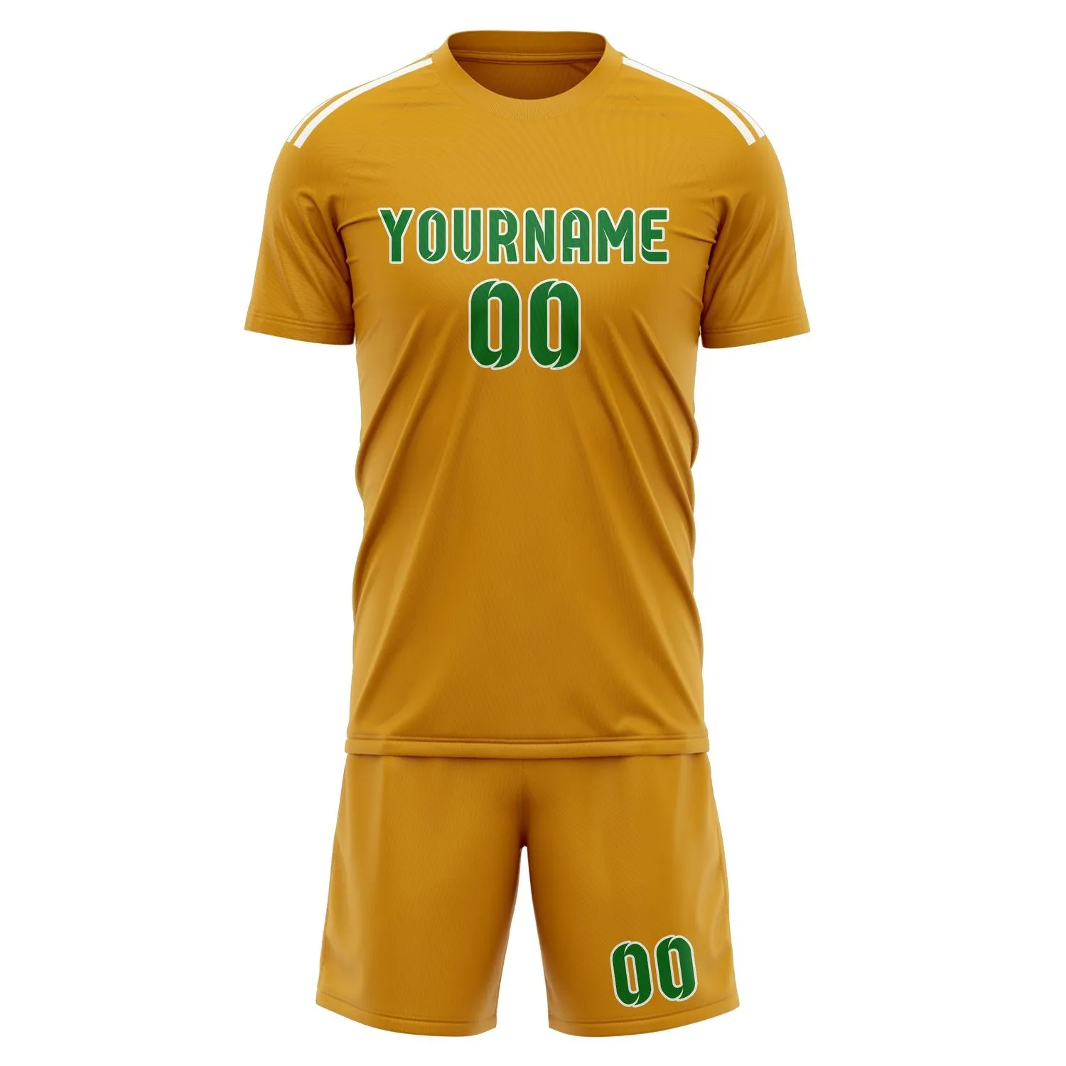 Custom Yellow Emerald Green Soccer Set sold by Tailorly product image thumbnail 2