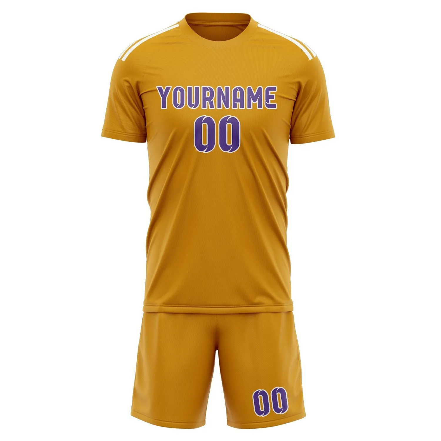 Custom Yellow Light Purple Soccer Set sold by Tailorly product image thumbnail 2