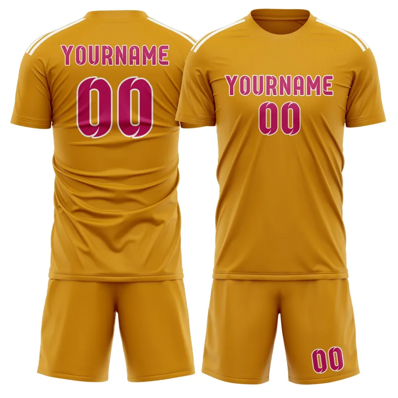 Custom Yellow Pink Soccer Set made by Tailorly