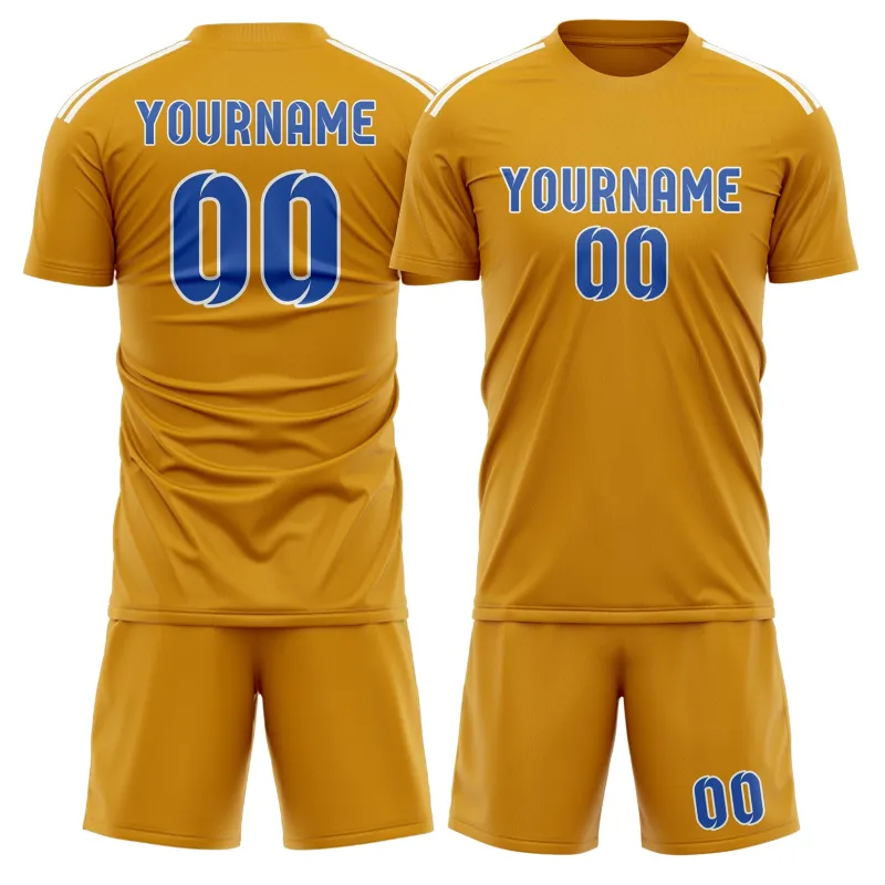 Custom Yellow Sky Blue Soccer Set made by Tailorly