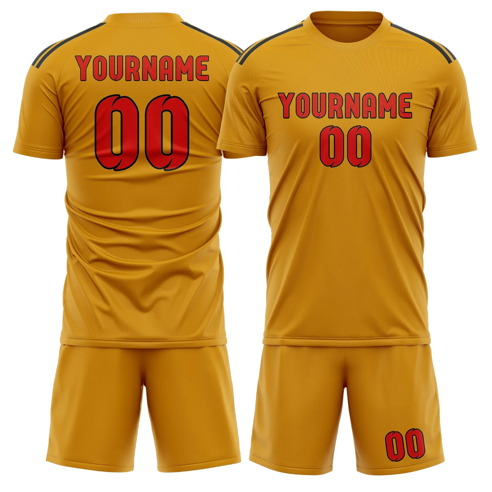 Custom Yellow Orange Red Soccer Set sold by Tailorly