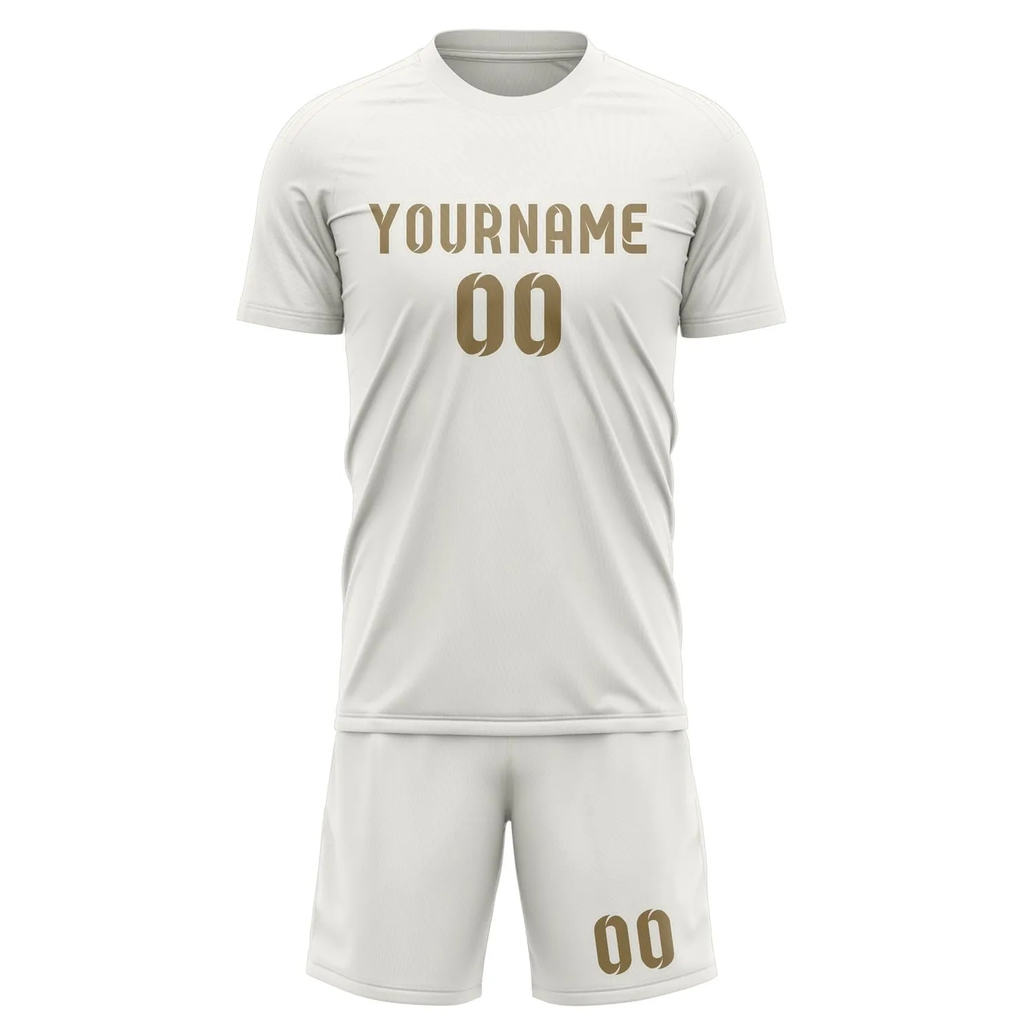 Custom White Light Khaki Soccer Set sold by Tailorly product image thumbnail 2