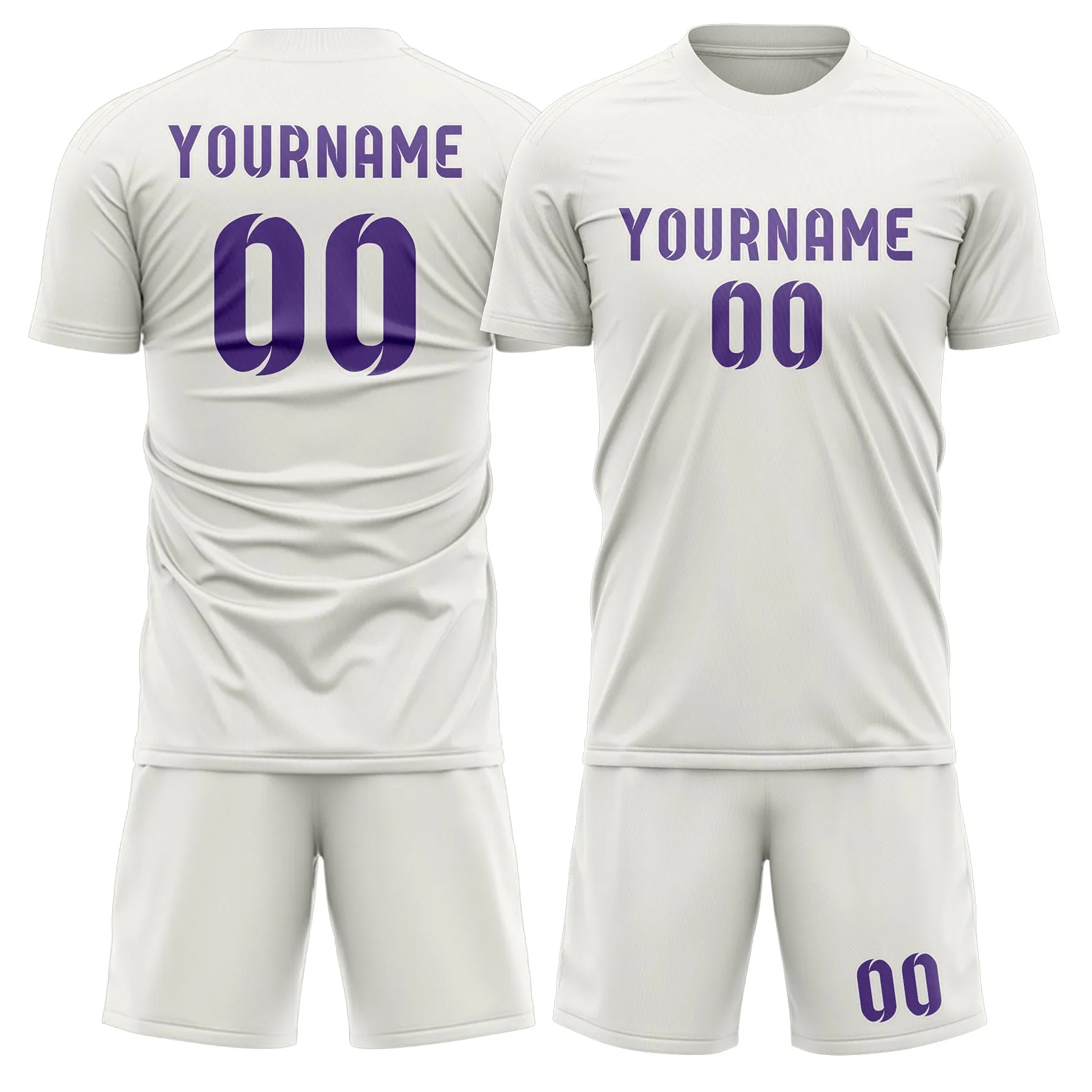 Custom White Light Purple Soccer Set sold by Tailorly