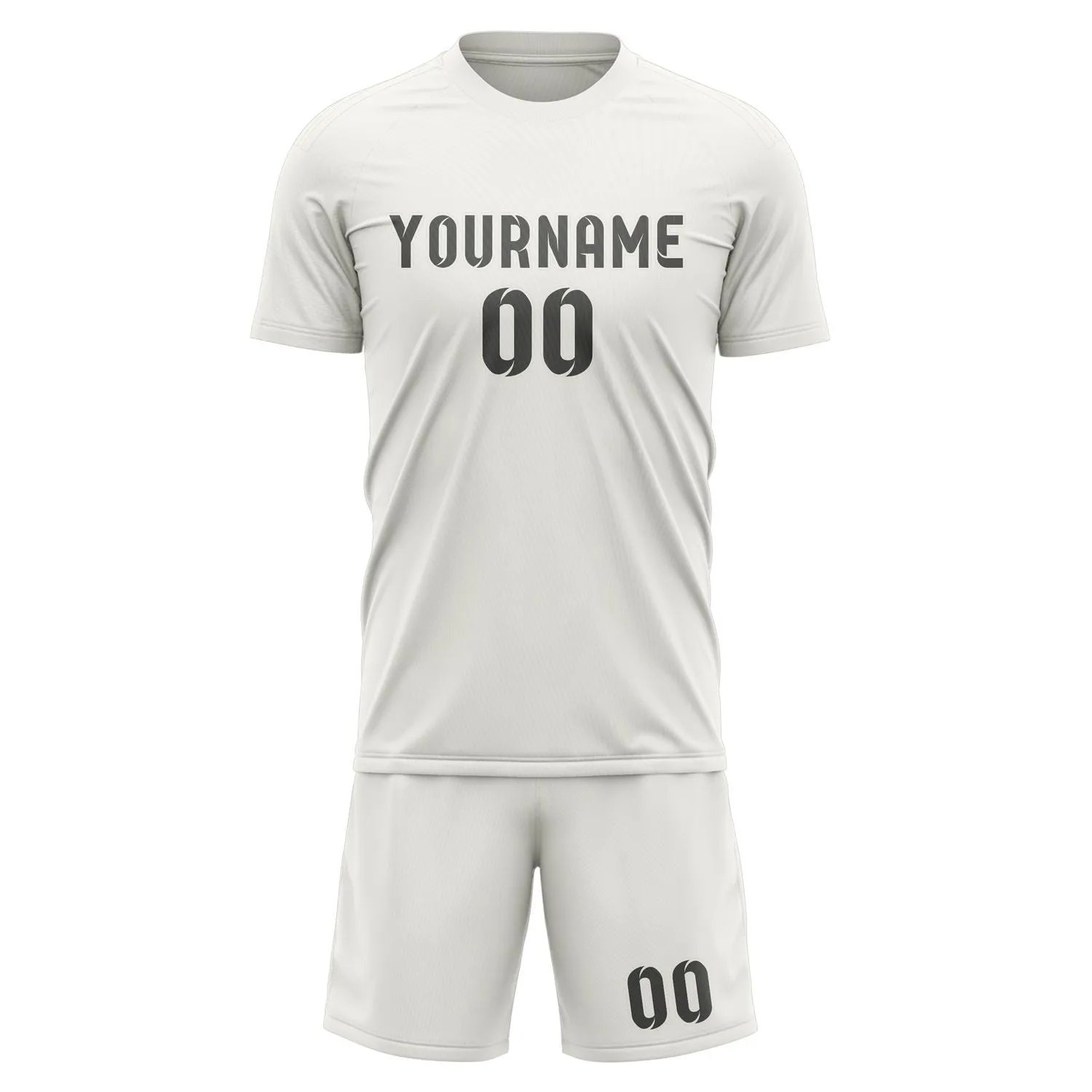 Custom White Dark Grey Soccer Set sold by Tailorly product image thumbnail 2