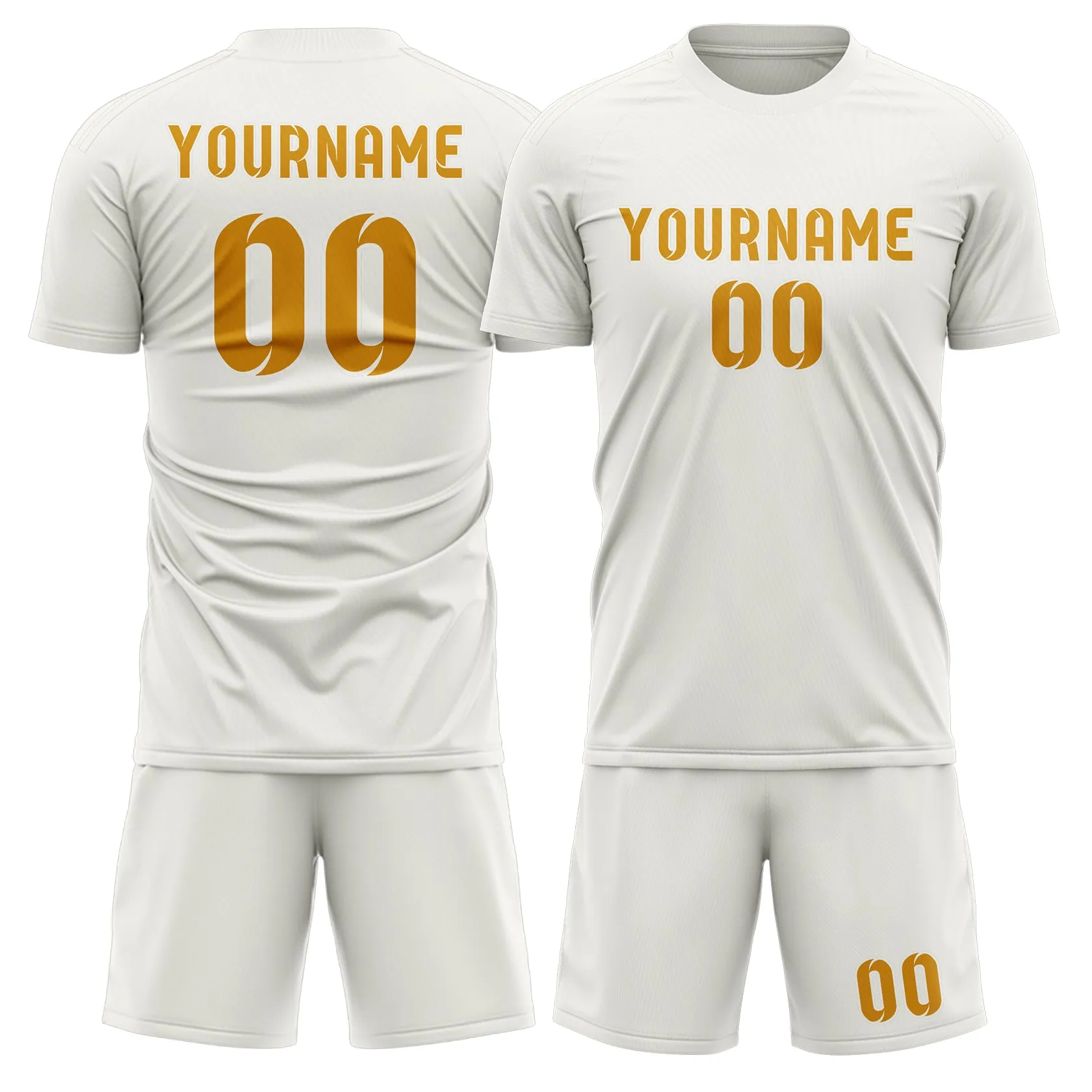 Custom White Yellow Soccer Set sold by Tailorly