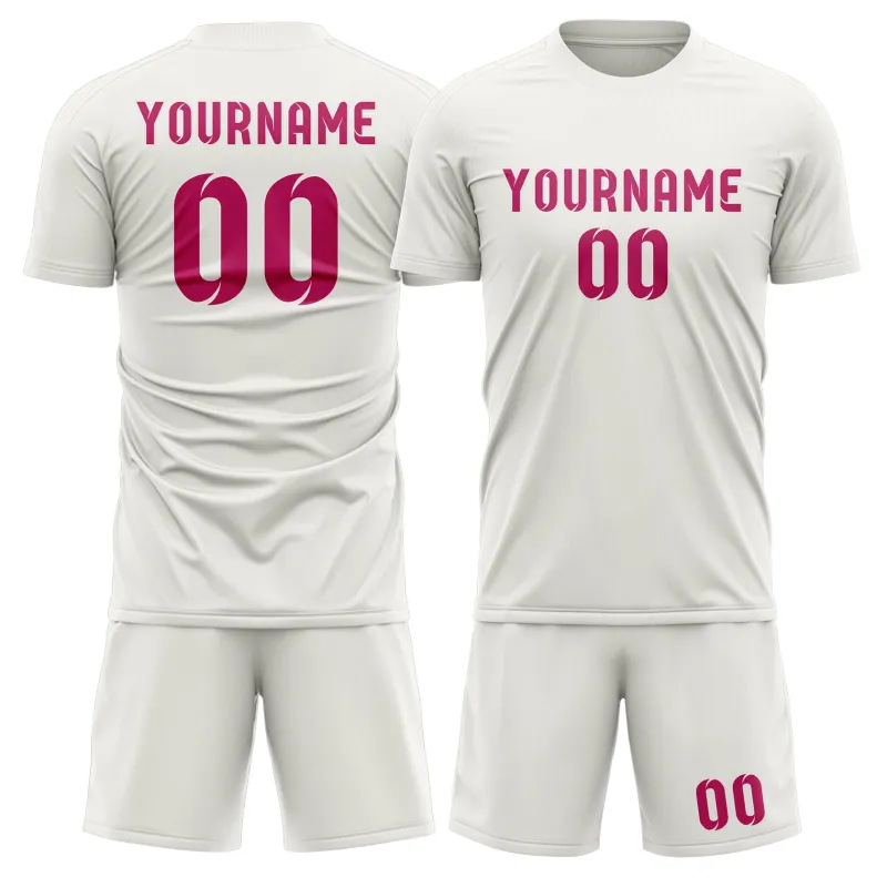 Custom White Pink Soccer Set made by Tailorly