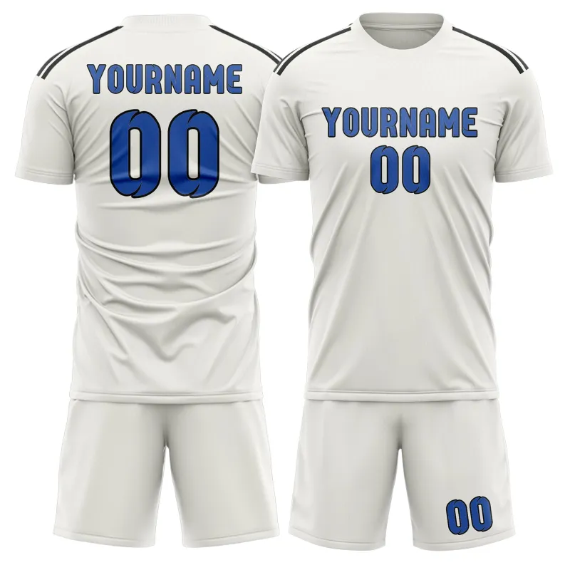 Custom White Sky Blue Soccer Set made by Tailorly