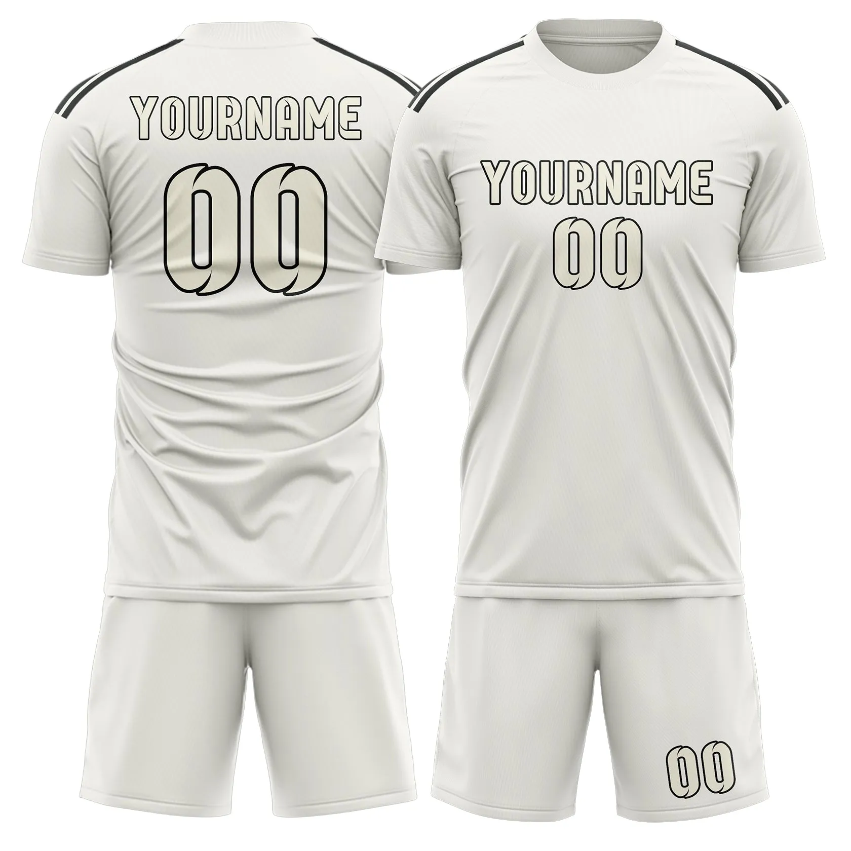 Custom White Cream Soccer Set sold by Tailorly