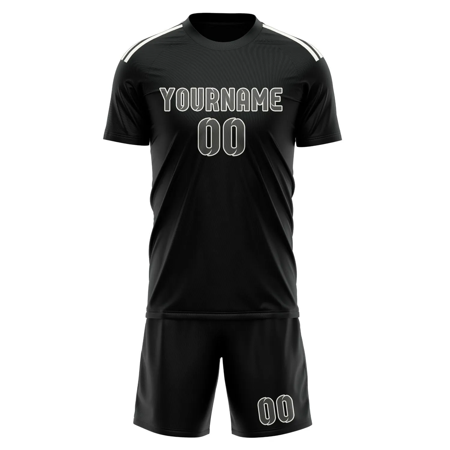 Custom Black Dark Grey Soccer Set sold by Tailorly product image thumbnail 2
