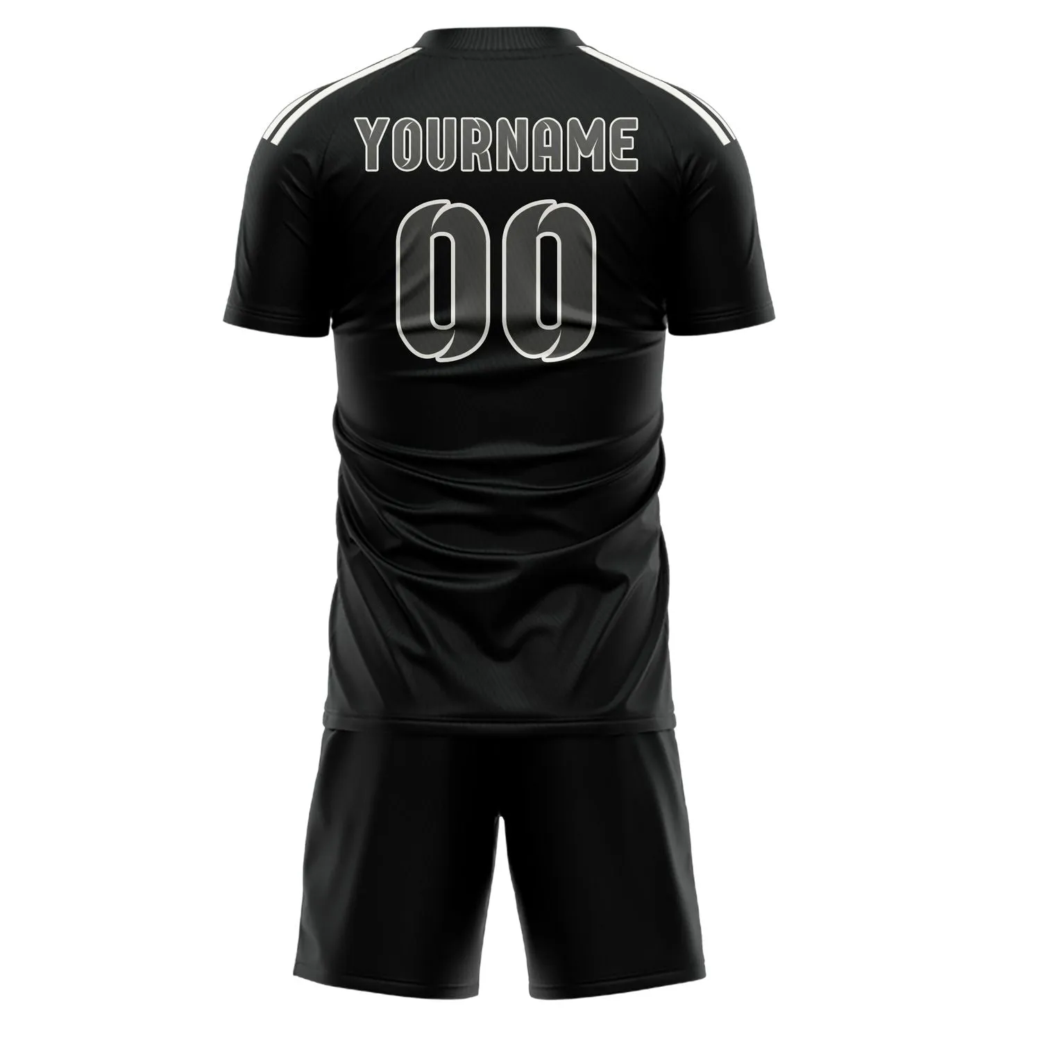 Custom Black Dark Grey Soccer Set sold by Tailorly product image thumbnail 3