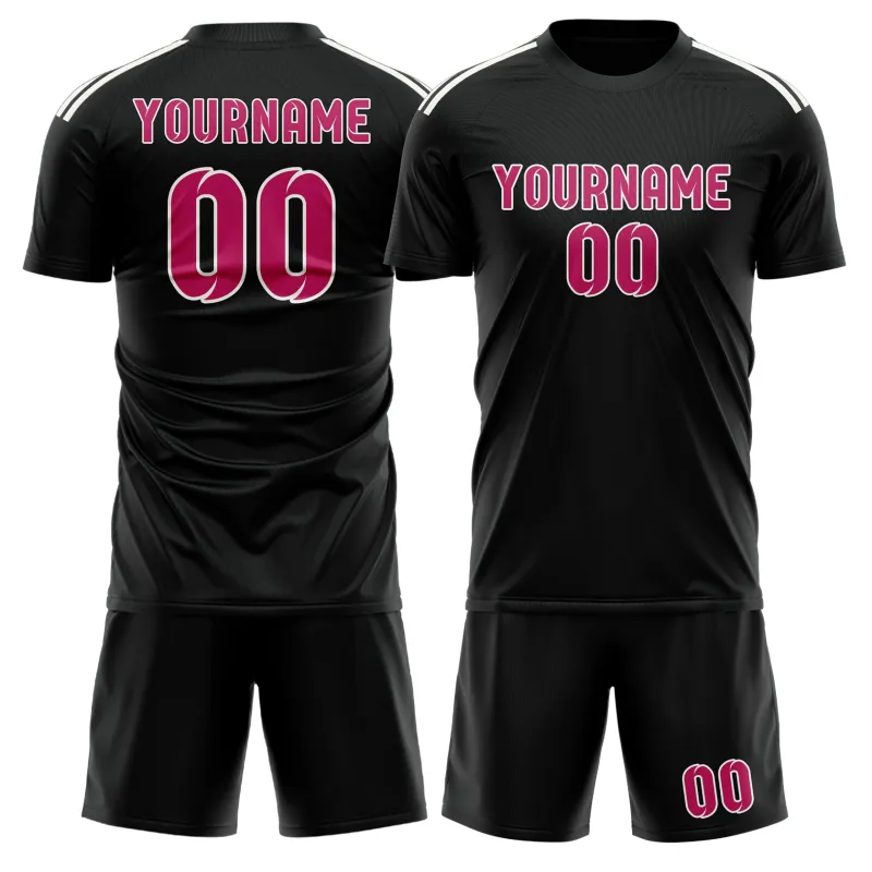 Custom Black Pink Soccer Set made by Tailorly