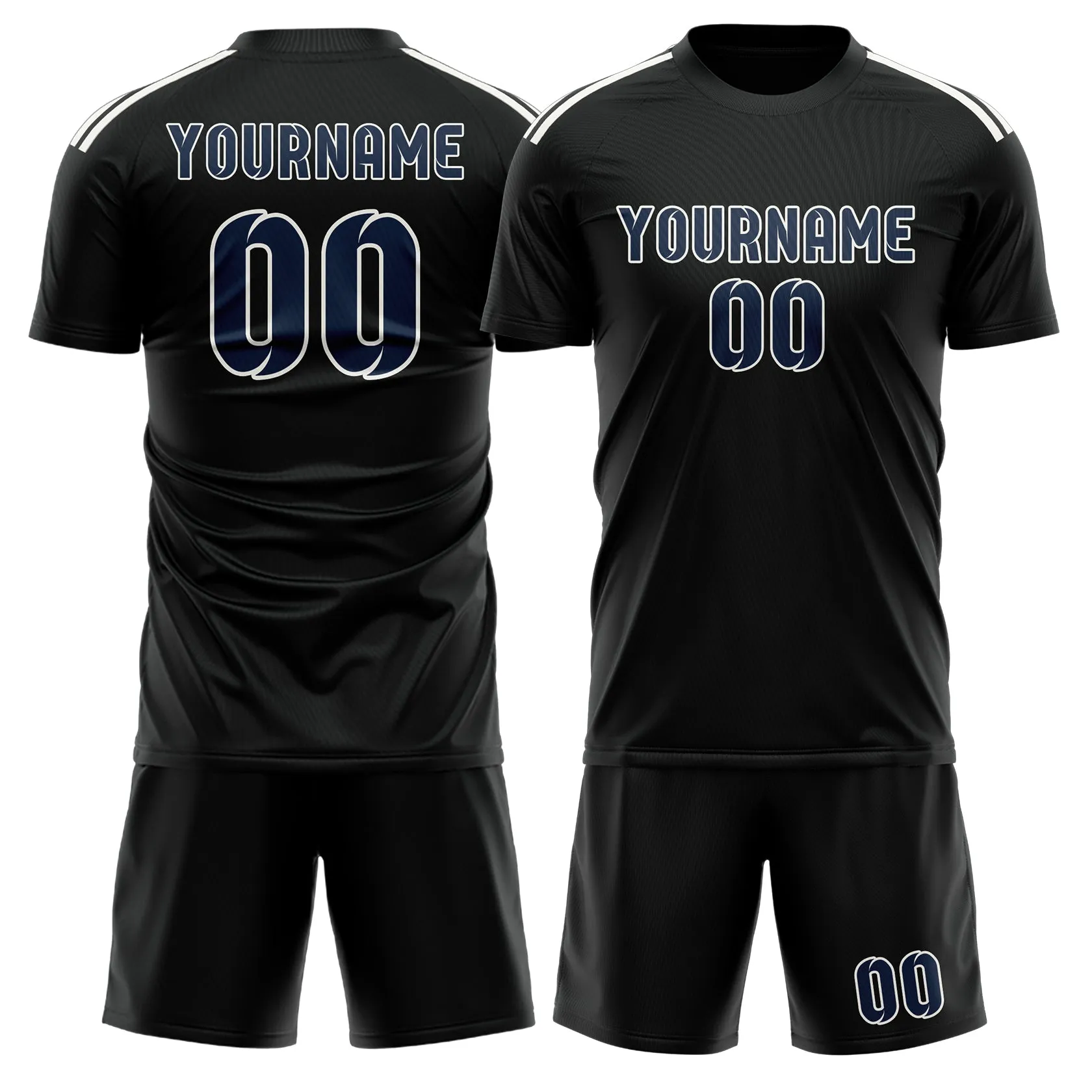 Custom Black Blue Soccer Set sold by Tailorly