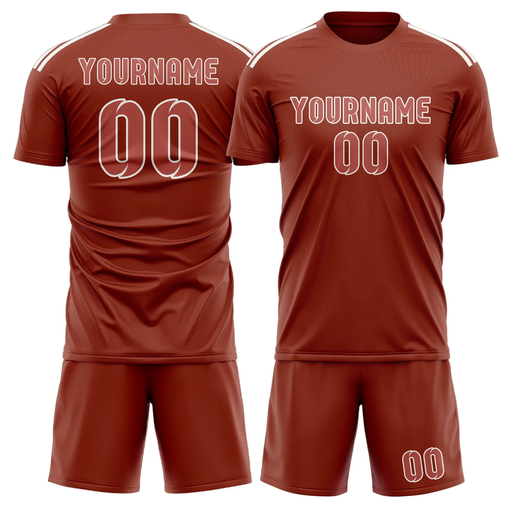 Custom Coral Red Copper Rose Soccer Set sold by Tailorly
