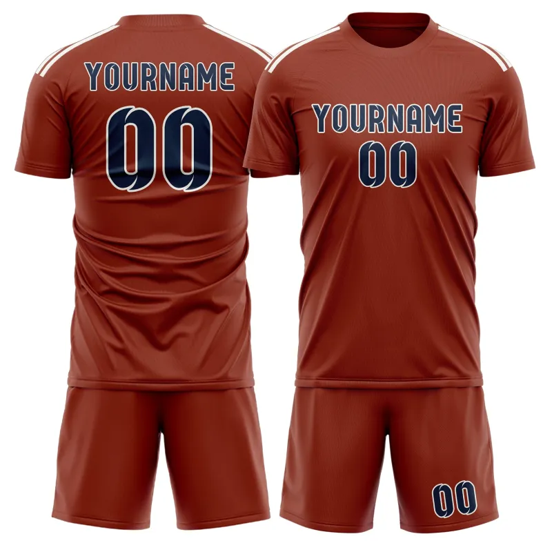 Custom Coral Red Blue Soccer Set made by Tailorly