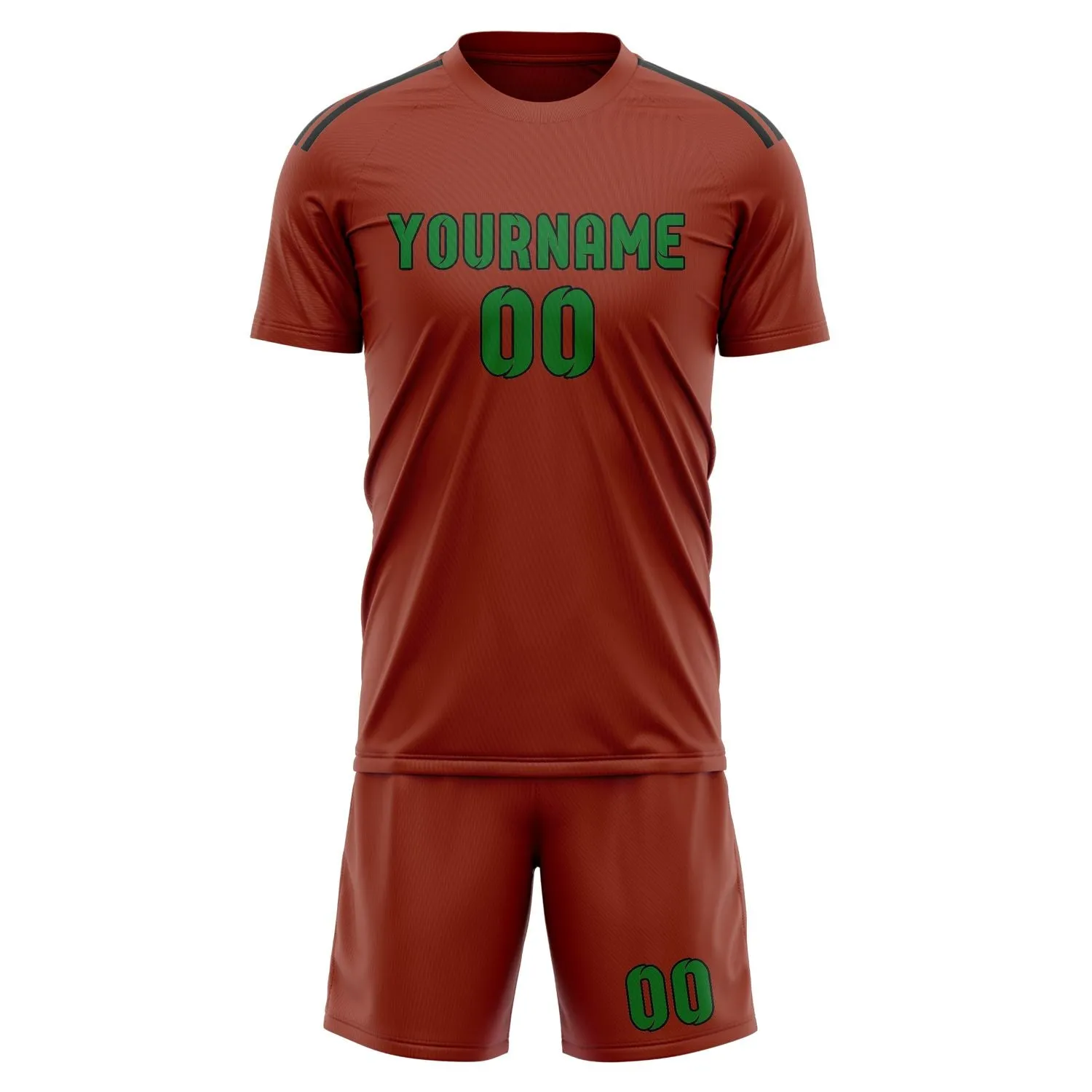 Custom Coral Red Emerald Green Soccer Set sold by Tailorly product image thumbnail 2