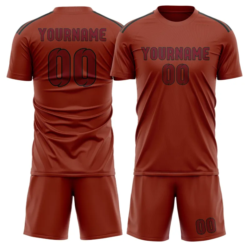 Custom Coral Red Crimson Red Soccer Set made by Tailorly