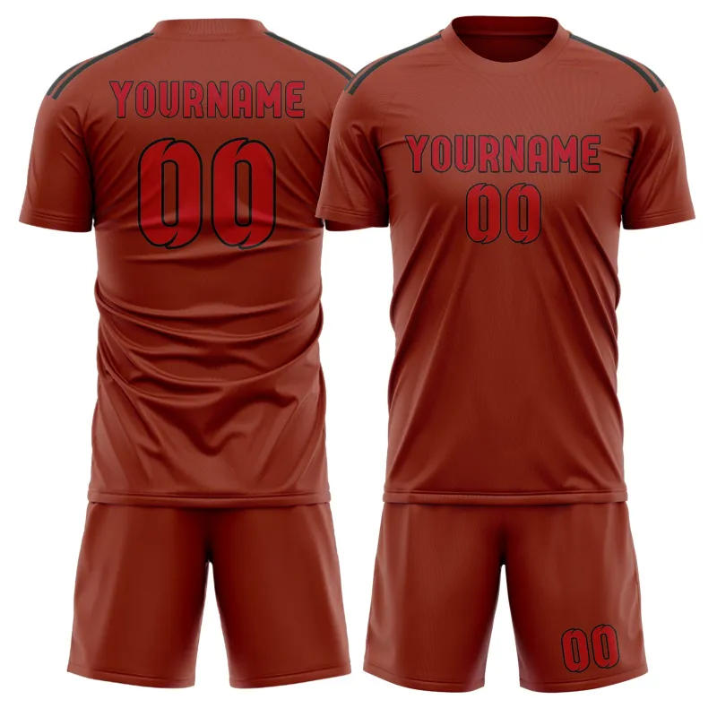 Custom Coral Red Red Soccer Set made by Tailorly