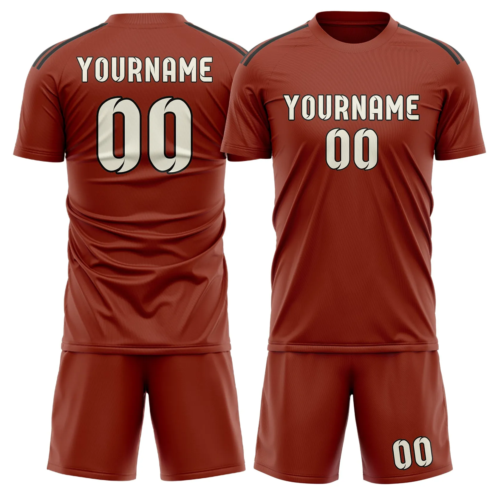 Custom Coral Red Cream Soccer Set sold by Tailorly