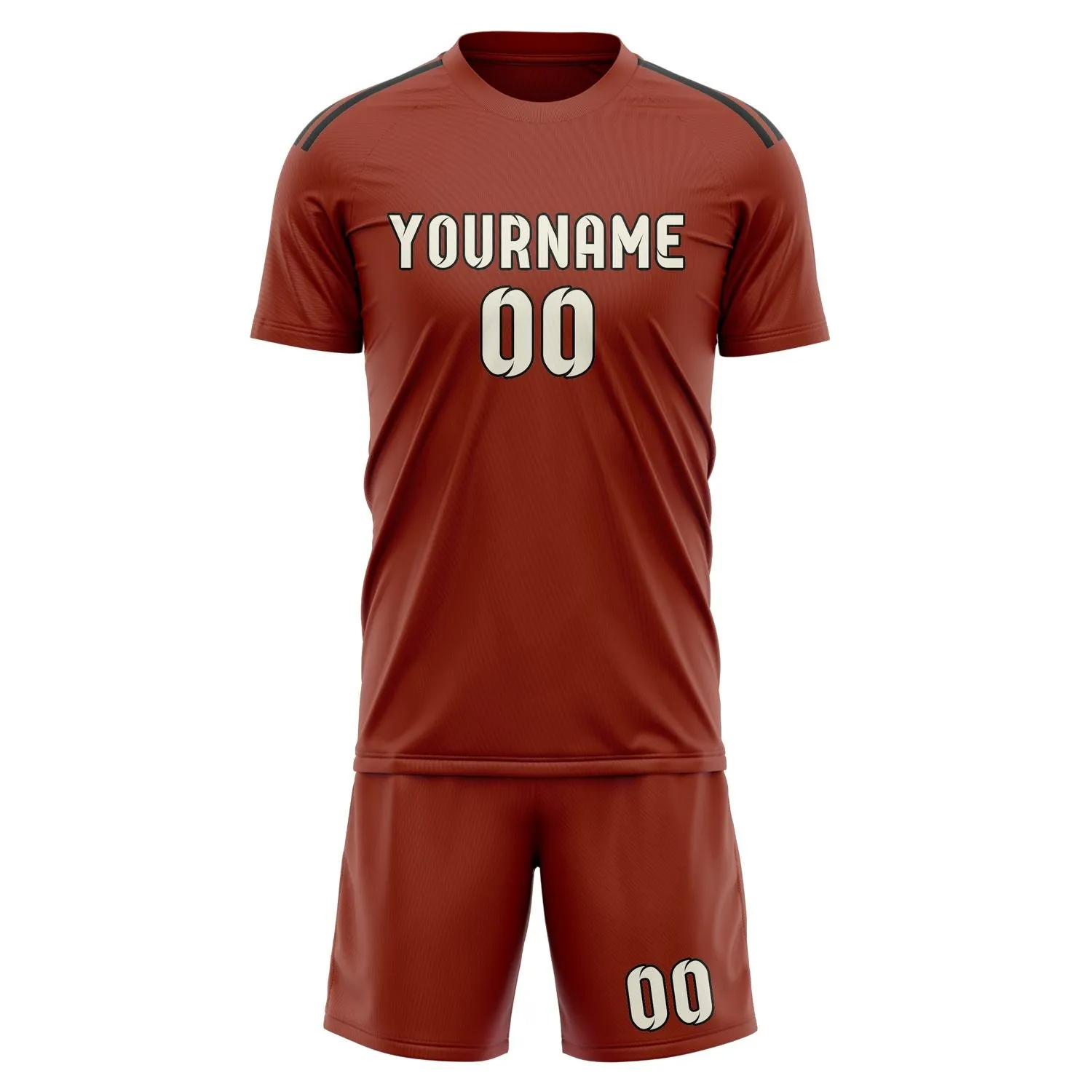 Custom Coral Red Cream Soccer Set sold by Tailorly product image thumbnail 2