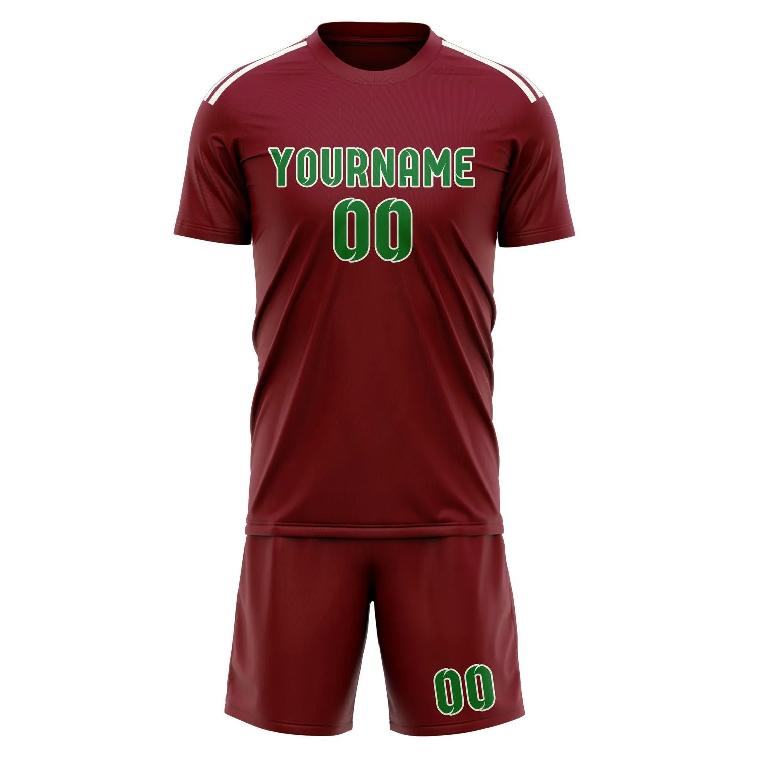 Custom Crimson Red Emerald Green Soccer Set sold by Tailorly product image thumbnail 2