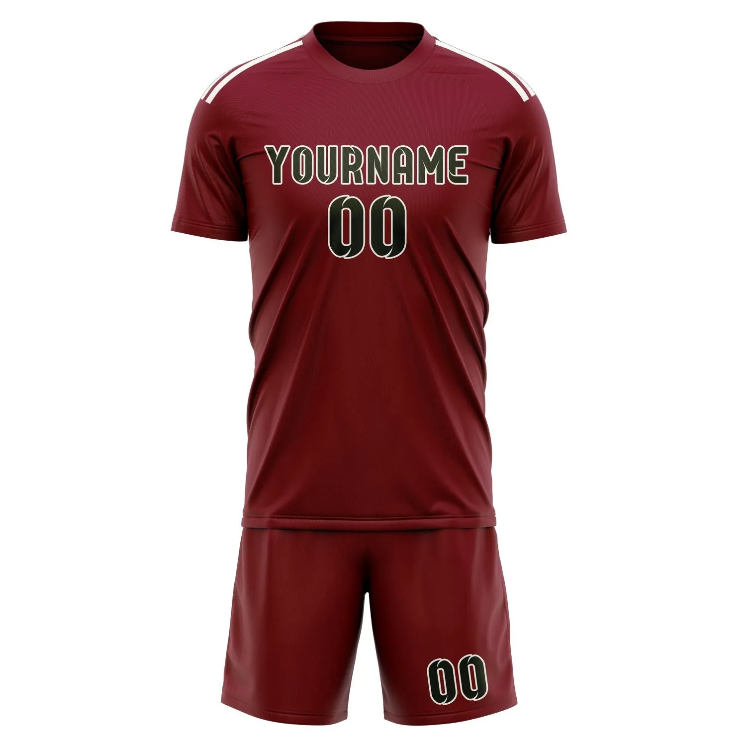 Custom Crimson Red Olive Soccer Set sold by Tailorly product image thumbnail 2