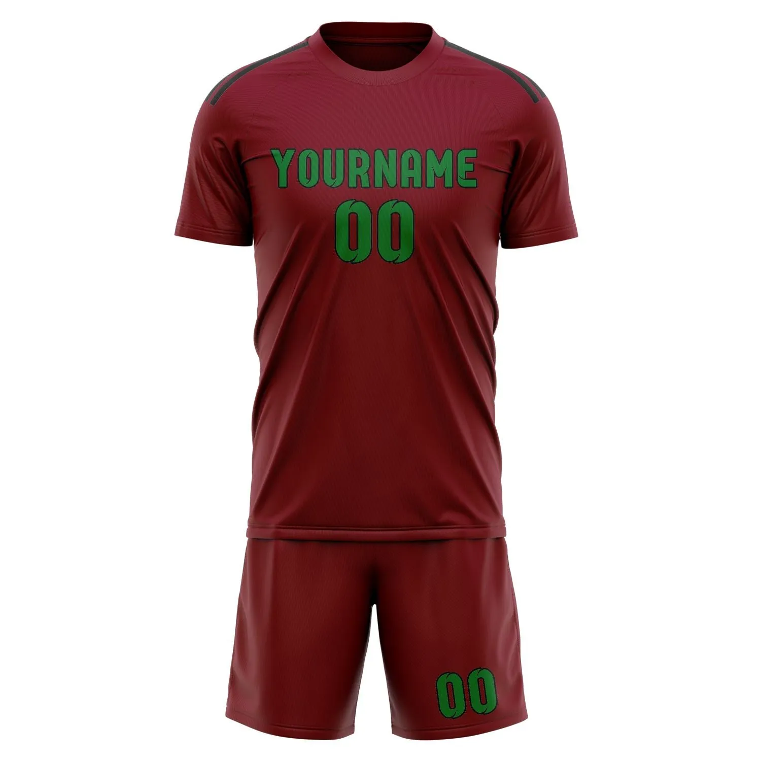 Custom Crimson Red Emerald Green Soccer Set sold by Tailorly product image thumbnail 2