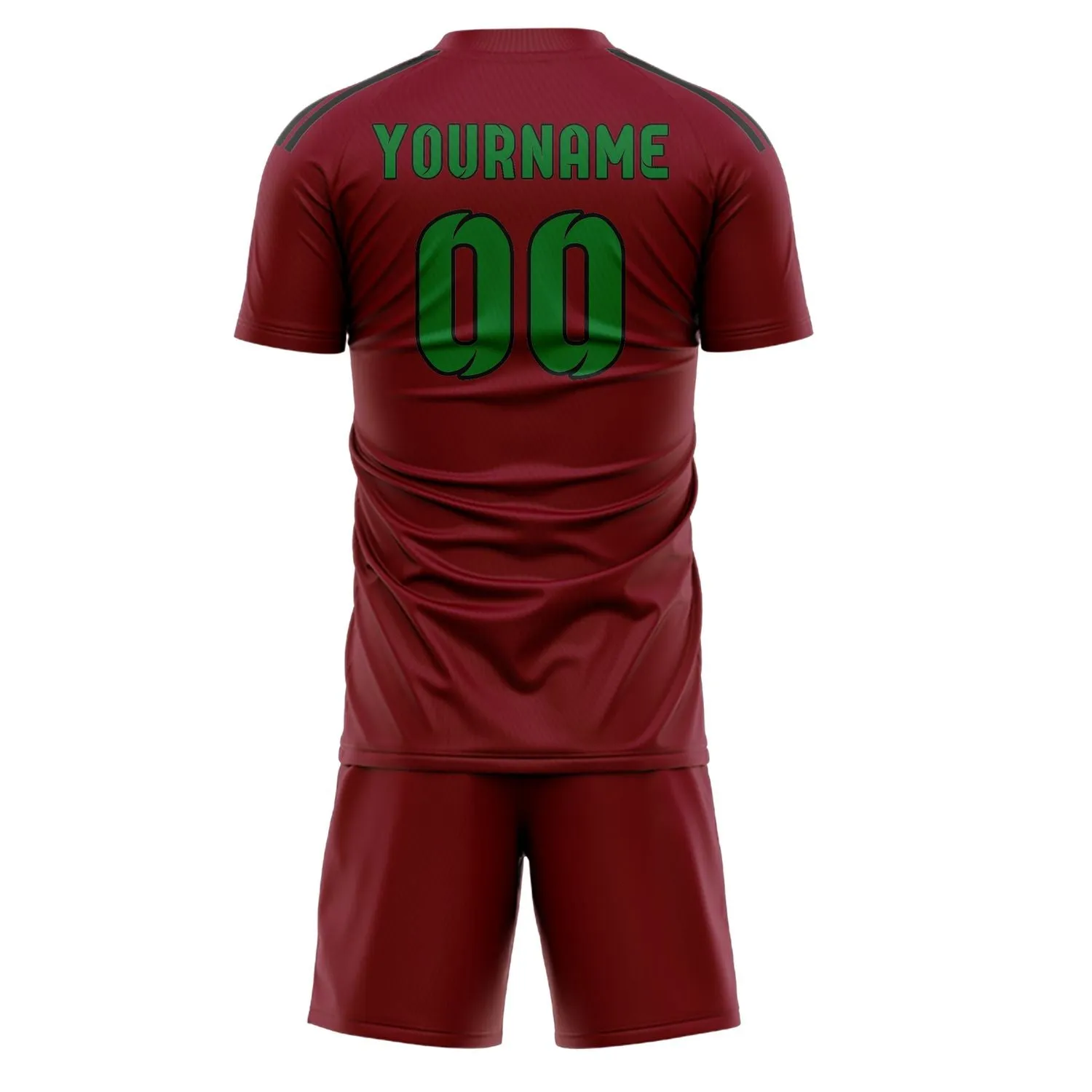 Custom Crimson Red Emerald Green Soccer Set sold by Tailorly product image thumbnail 3