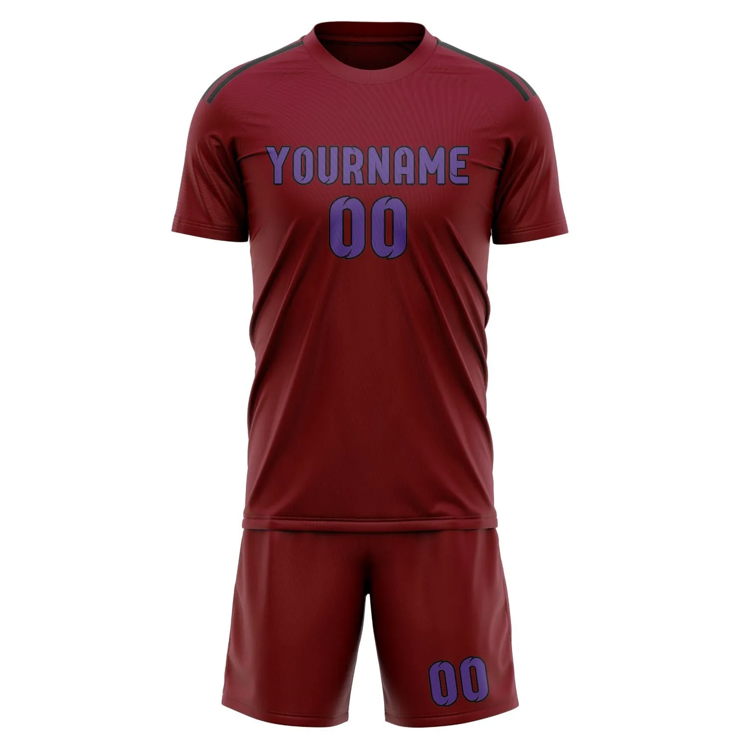 Custom Crimson Red Light Purple Soccer Set sold by Tailorly product image thumbnail 2