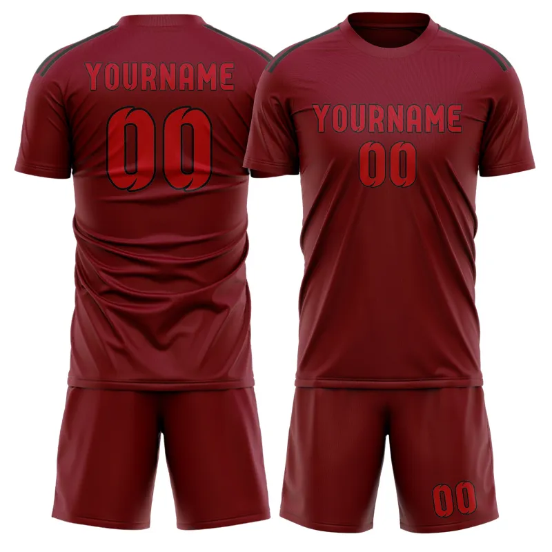 Custom Crimson Red Red Soccer Set made by Tailorly