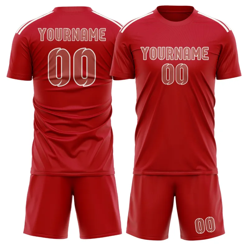 Custom Red Copper Rose Soccer Set made by Tailorly