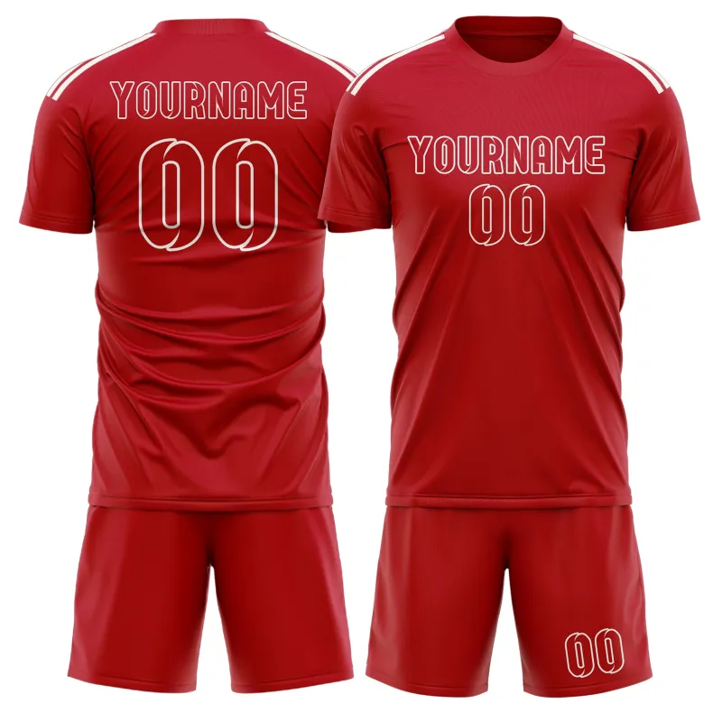 Custom Red Red Soccer Set made by Tailorly