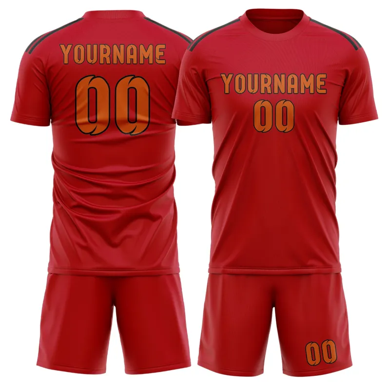 Custom Red Orange Soccer Set made by Tailorly