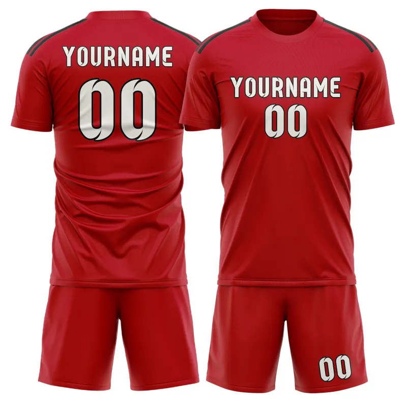 Custom Red White Soccer Set made by Tailorly