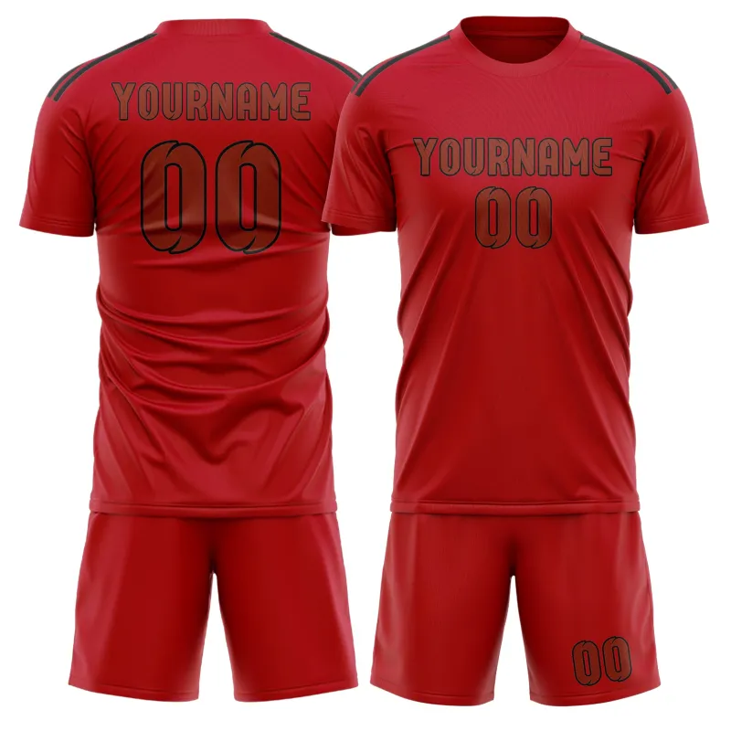 Custom Red Coral Red Soccer Set made by Tailorly