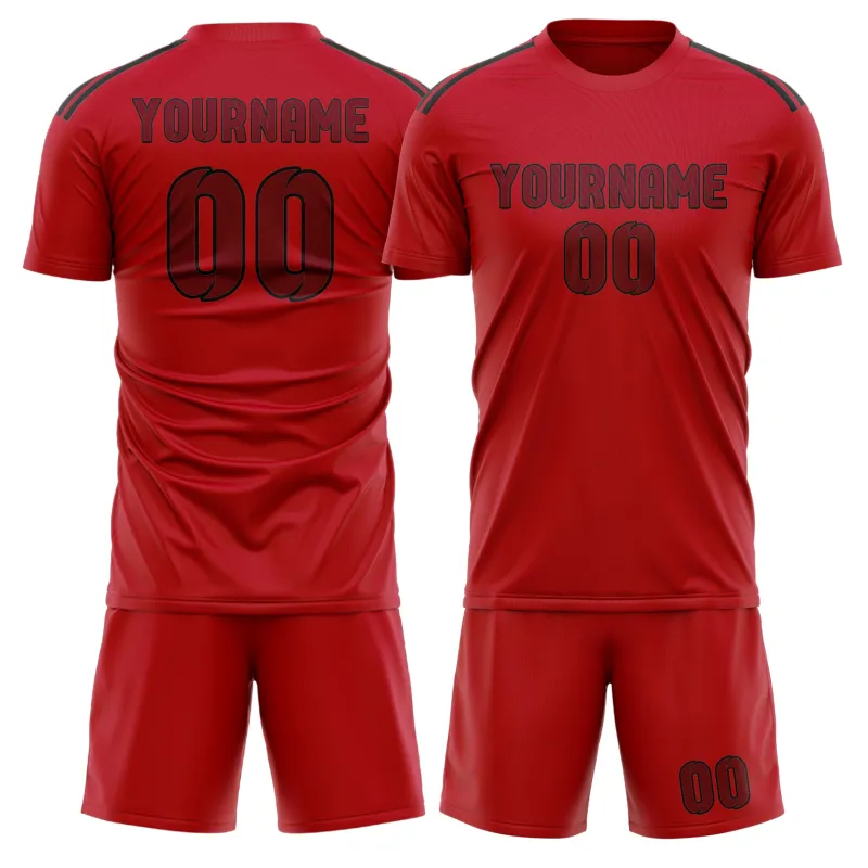 Custom Red Crimson Red Soccer Set made by Tailorly