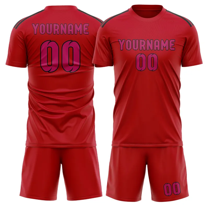 Custom Red Pink Soccer Set made by Tailorly