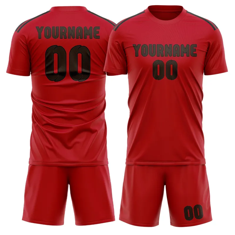 Custom Red Brown Soccer Set made by Tailorly