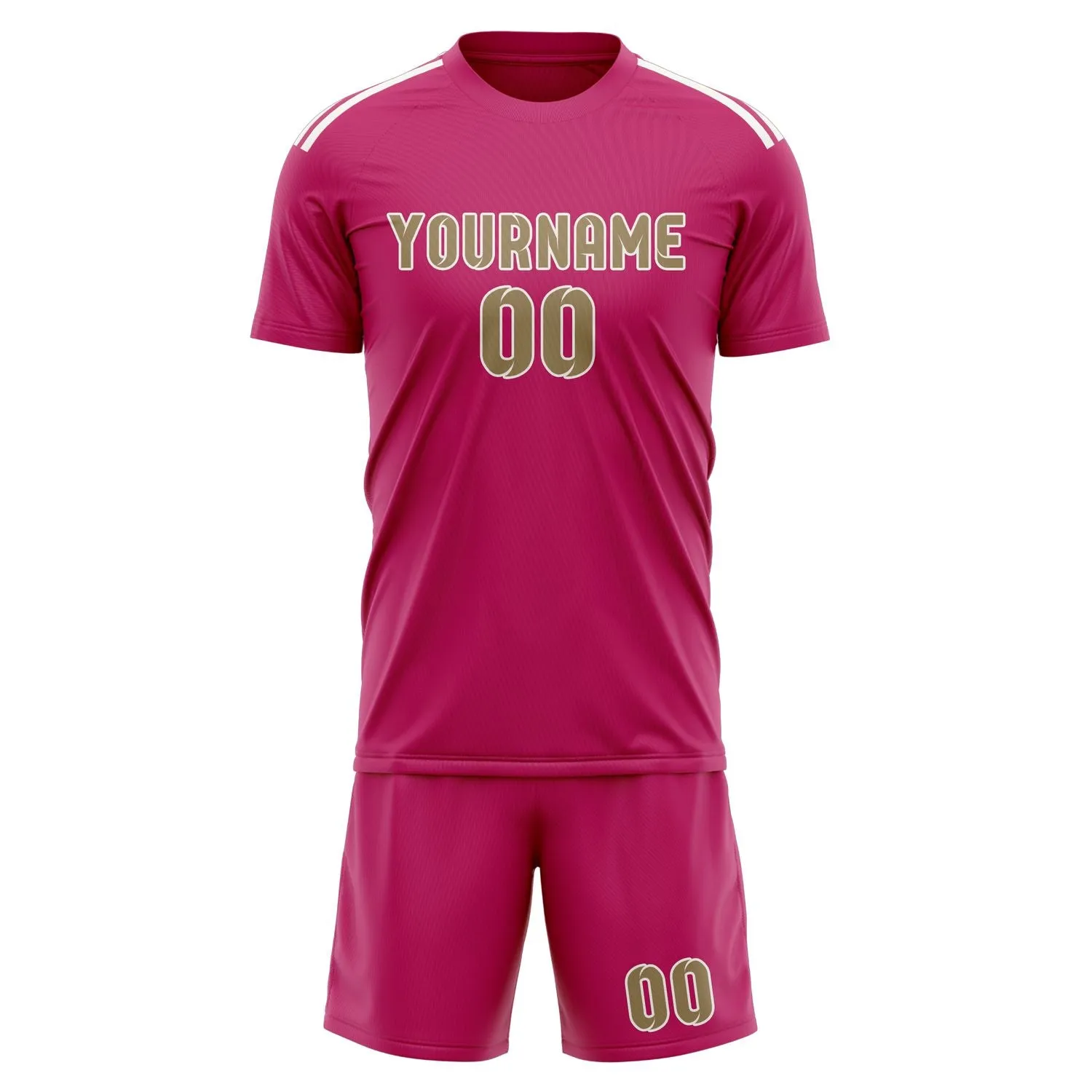 Custom Pink Light Khaki Soccer Set sold by Tailorly product image thumbnail 2