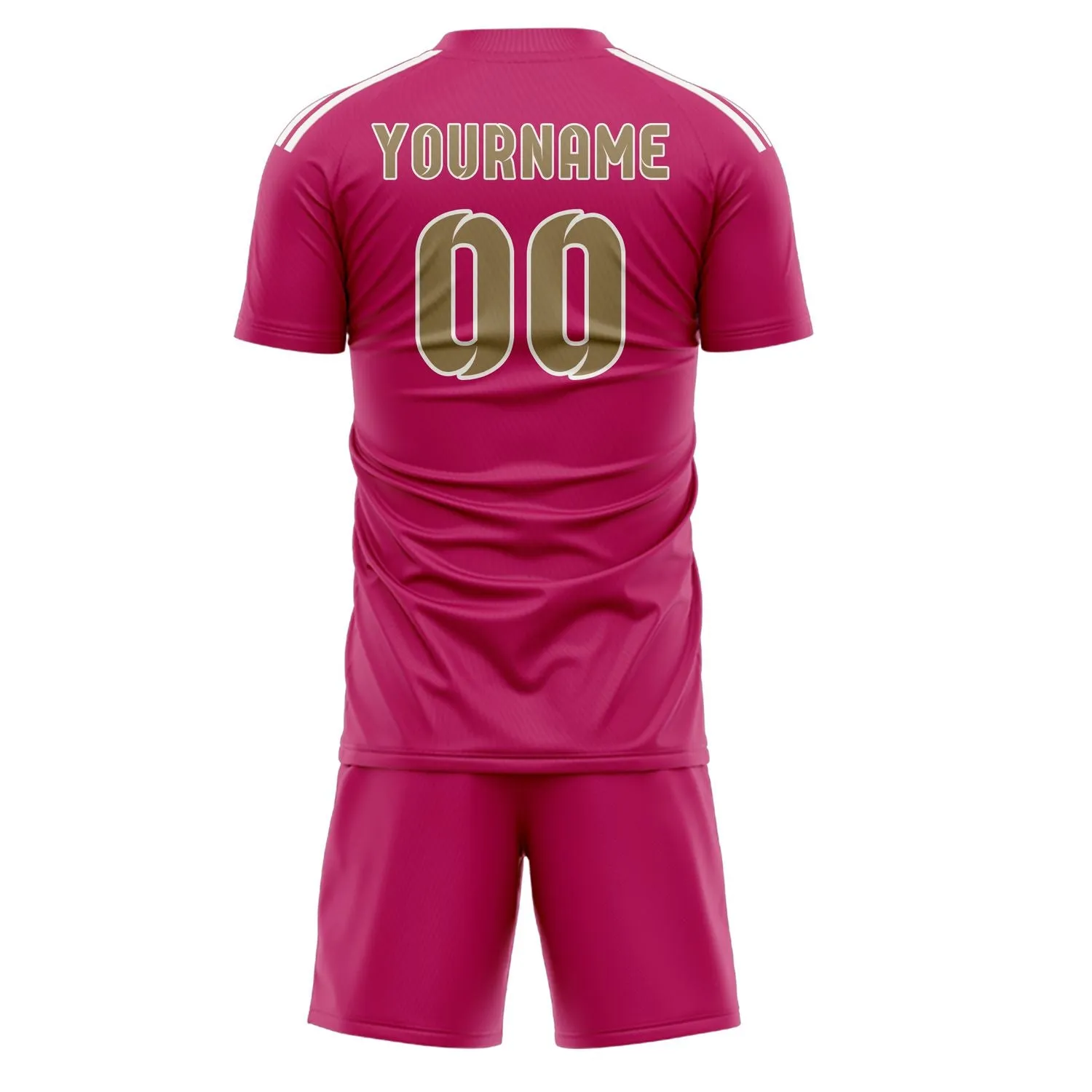 Custom Pink Light Khaki Soccer Set sold by Tailorly product image thumbnail 3
