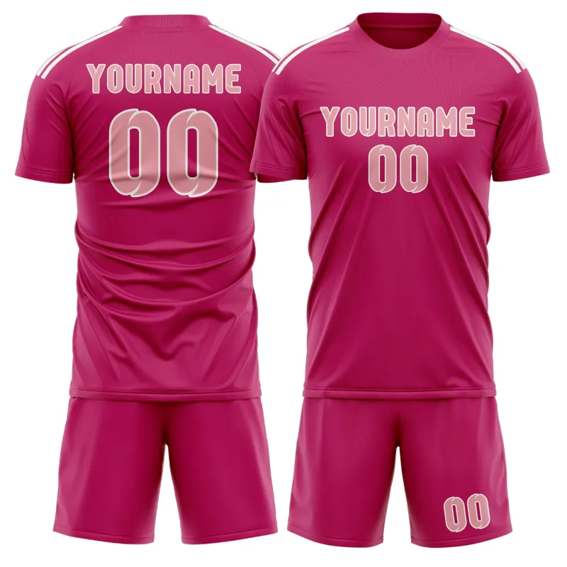 Custom Pink Light Pink Soccer Set made by Tailorly