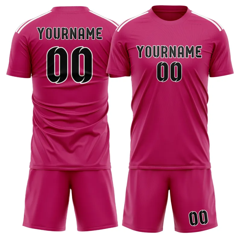Custom Pink Black Soccer Set made by Tailorly