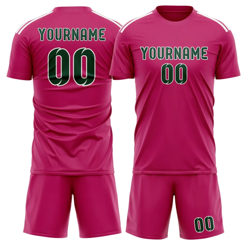 Custom Pink Green Soccer Set made by Tailorly