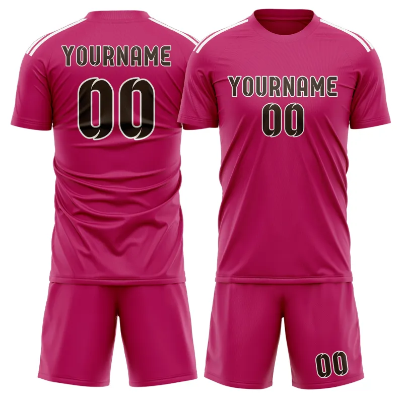 Custom Pink Brown Soccer Set made by Tailorly