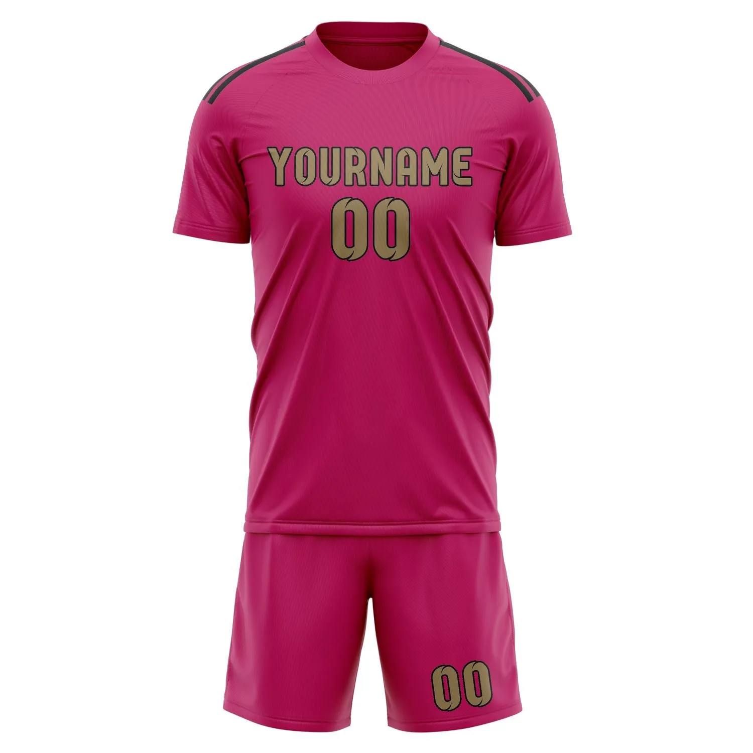 Custom Pink Light Khaki Soccer Set sold by Tailorly product image thumbnail 2