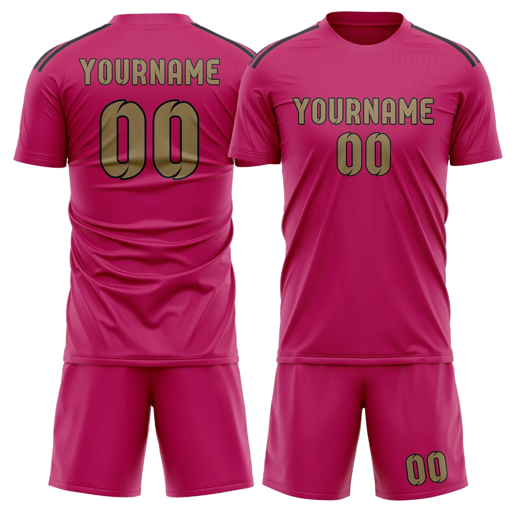Custom Pink Light Khaki Soccer Set sold by Tailorly
