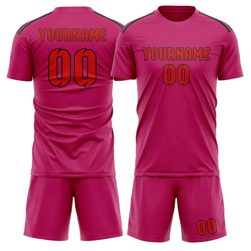 Custom Pink Orange Red Soccer Set made by Tailorly