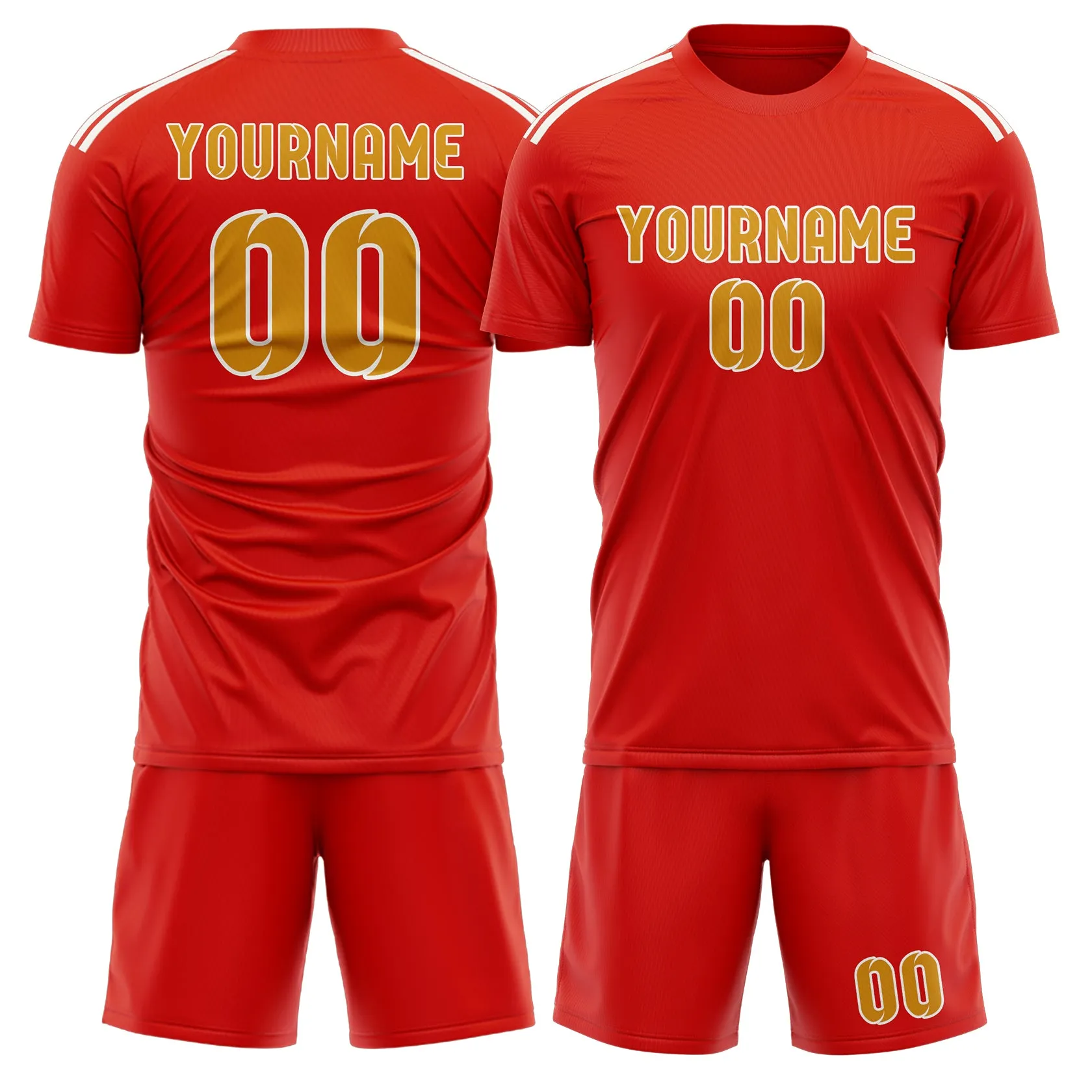 Custom Orange Red Yellow Soccer Set sold by Tailorly